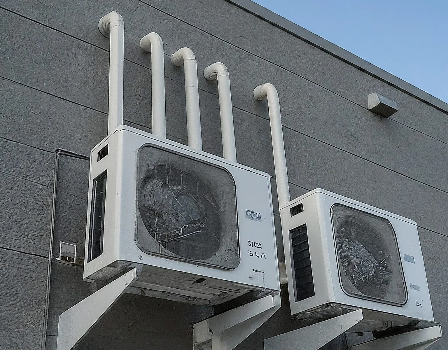 heat pumps on a building