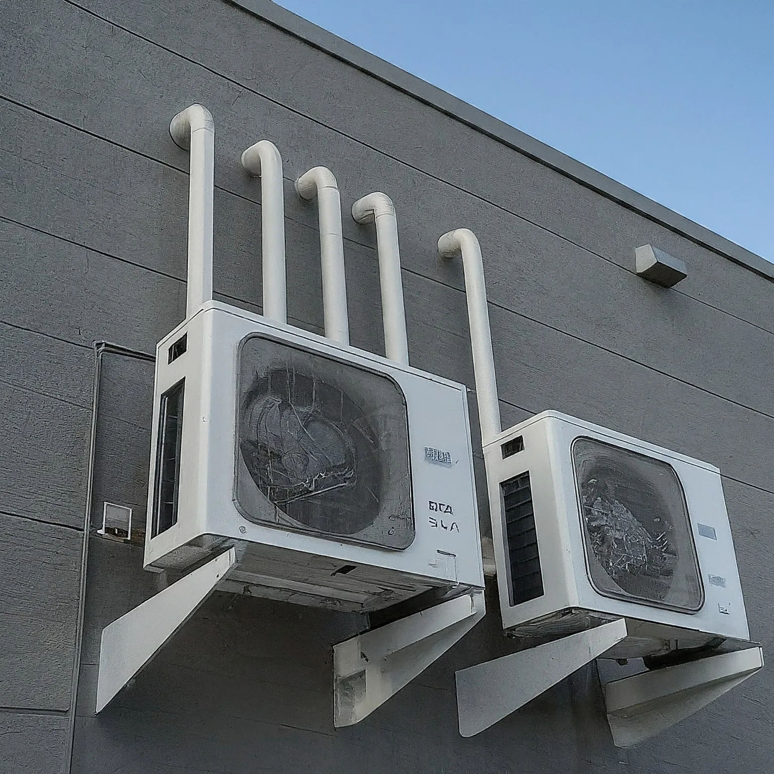 heat pumps on a building